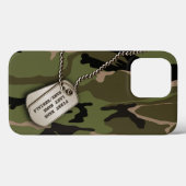 軍隊グリーン迷彩柄(犬用ラベル) Case-Mate iPhoneケース (裏面 (横))
