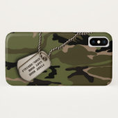 軍隊グリーン迷彩柄(犬用ラベル) Case-Mate iPhoneケース (裏面(横))