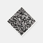 軍隊グレーカモフラージパターン スタンダードカクテルナプキン (角)