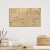 軍隊ケンタッキーの州の地図 ポスター (キッチン)