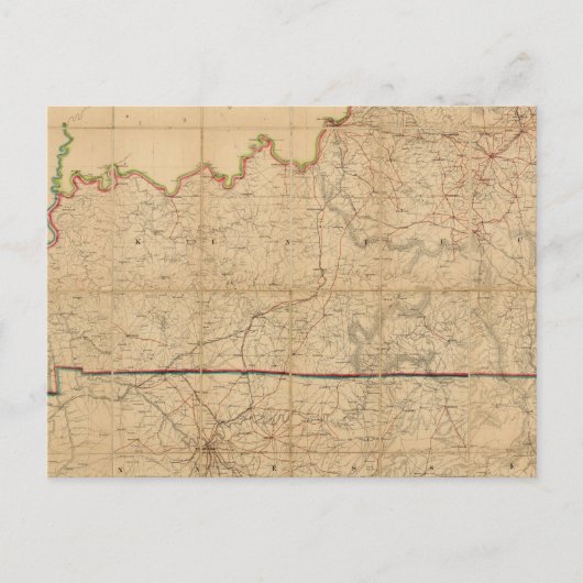 軍隊ケンタッキーの州の地図 ポストカード (正面)