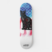 *~*軍隊コズミックCAT赤白青フラグ スケートボード (正面)