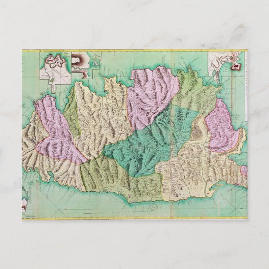 軍隊コルシカの地図， 1768 ポストカード (正面)