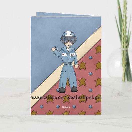 軍隊コレクションエアフォースマンソルジャーグリーティング カード (裏面)