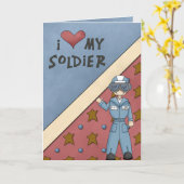 軍隊コレクションエアフォースマンソルジャーグリーティング カード (黄色い花)