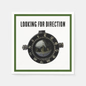 軍隊コンパスサバイバルナビゲーションアドベンチャー スタンダードカクテルナプキン (正面)