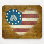 軍隊サンキューハートフラグ マウスパッド (正面)