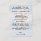 軍隊サービス聖札の人々のための祈りの言葉 名刺 (裏面)