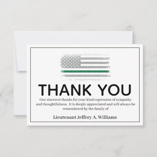 軍隊シングリーンラインありがとうございました サンキューカード (正面)