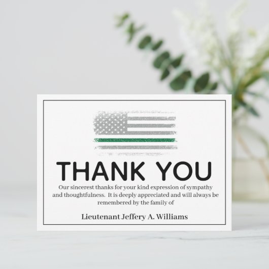 軍隊シングリーンラインありがとうございました サンキューカード (スタンド正面)