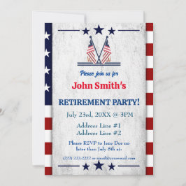 軍隊シンプルパーティー愛国的アメリカ国旗 招待状