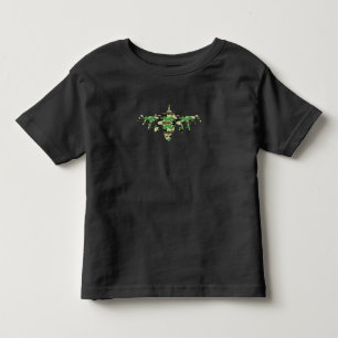 軍隊ジェット迷彩戦闘機の航空機シルエット トドラーTシャツ