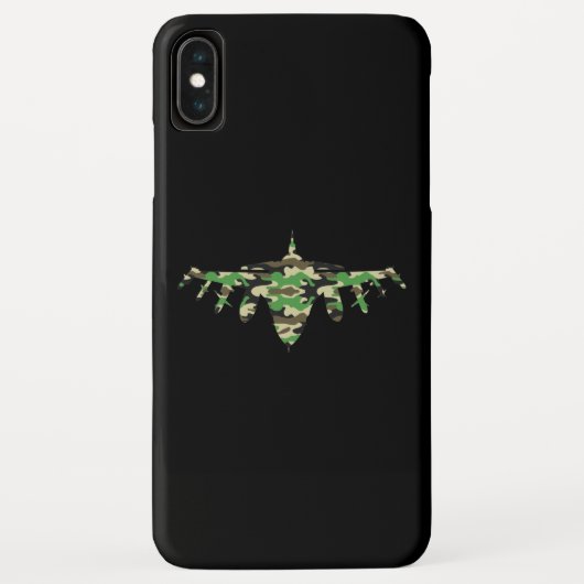 軍隊ジェット迷彩戦闘機の航空機シルエット Case-Mate iPhoneケース (裏面)