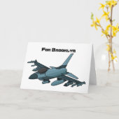 軍隊ジェット飛行機漫画 カード (黄色い花)