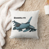 軍隊ジェット飛行機漫画 クッション (ブランケット)