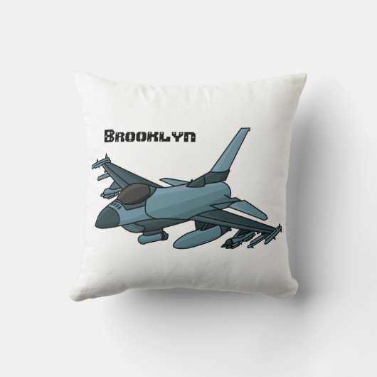 軍隊ジェット飛行機漫画 クッション (裏面)