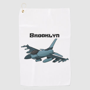 軍隊ジェット飛行機漫画 ゴルフタオル