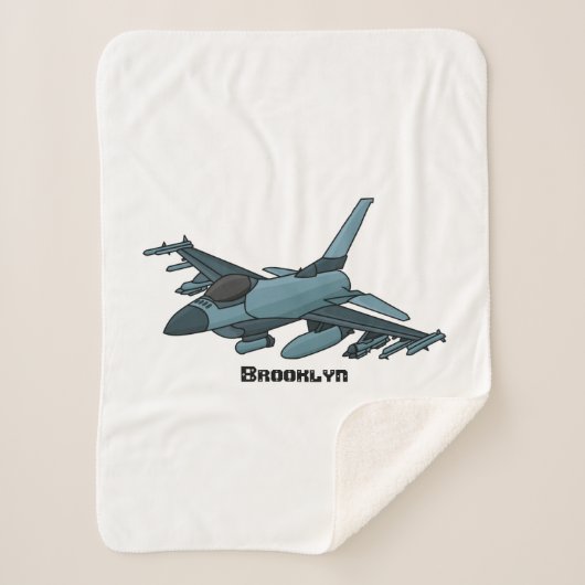 軍隊ジェット飛行機漫画 シェルパブランケット (正面)