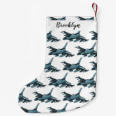 軍隊ジェット飛行機漫画 スモールクリスマスストッキング (裏面)