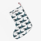 軍隊ジェット飛行機漫画 スモールクリスマスストッキング (裏面 (吊り時))