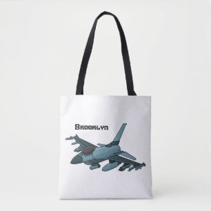 軍隊ジェット飛行機漫画 トートバッグ