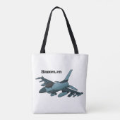 軍隊ジェット飛行機漫画 トートバッグ (裏面)