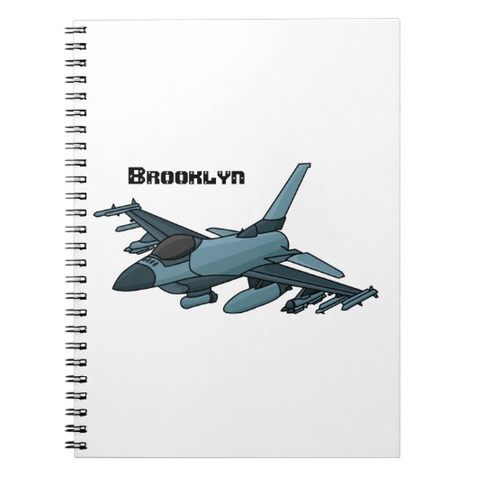 軍隊ジェット飛行機漫画 ノートブック (正面)