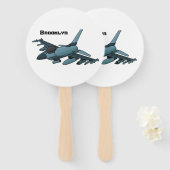 軍隊ジェット飛行機漫画 ハンドファン (正面&裏面)