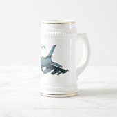軍隊ジェット飛行機漫画 ビールジョッキ (正面右)