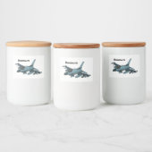 軍隊ジェット飛行機漫画 フードラベル (ボトル)