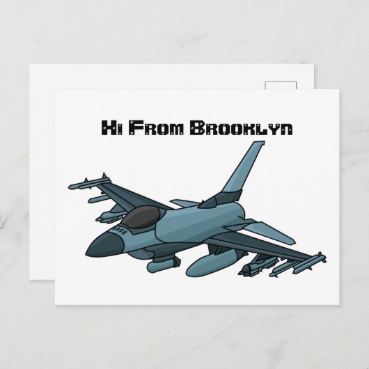 軍隊ジェット飛行機漫画 ポストカード (正面/裏面)