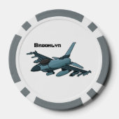 軍隊ジェット飛行機漫画 ポーカーチップ (裏面)