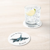 軍隊ジェット飛行機漫画 ラウンドペーパーコースター (インサイチュ)