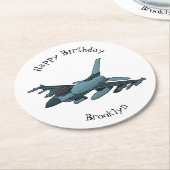 軍隊ジェット飛行機漫画 ラウンドペーパーコースター (アングル)