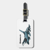 軍隊ジェット飛行機漫画 ラゲッジタグ (正面縦)