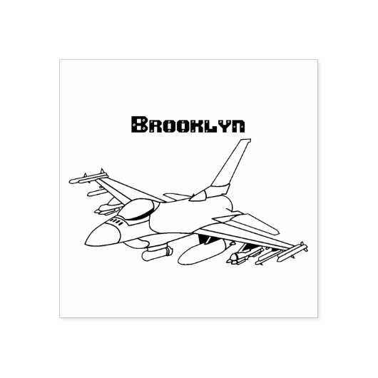 軍隊ジェット飛行機漫画 ラバースタンプ (インプリント)