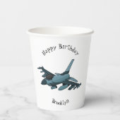 軍隊ジェット飛行機漫画 紙コップ (裏面)