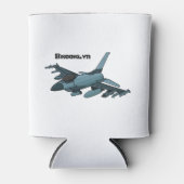 軍隊ジェット飛行機漫画 缶クーラー (正面)