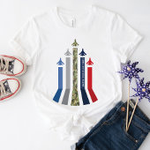 軍隊ジェット飛行機空力飛行形成 Tシャツ