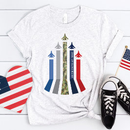 軍隊ジェット飛行機空力飛行形成 Tシャツ