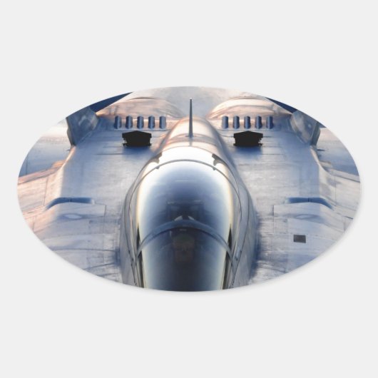 軍隊ジェット 楕円形シール (正面)