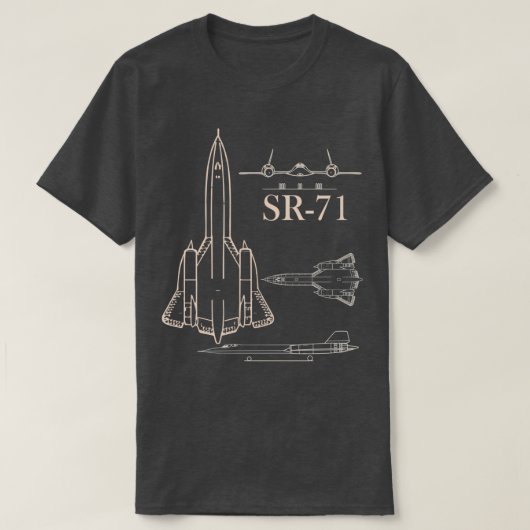 軍隊ジェットSR71 Blackbirdパイロットエアマン製品 Tシャツ (デザイン正面)