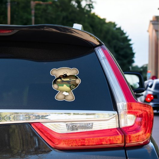 軍隊ジャイアントラブハート迷彩熊 シール