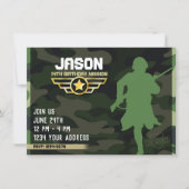 軍隊スタイルパーティの招待状 招待状 (正面)