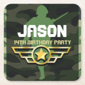 軍隊スタイルパーティー紙コースター スクエアペーパーコースター (正面)
