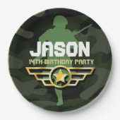 軍隊スタイルパーティー紙パーティープレート ペーパープレート (正面)