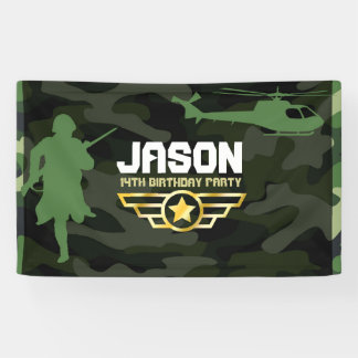 軍隊スタイルパーティー背景 横断幕