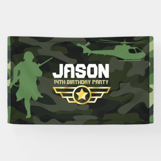 軍隊スタイルパーティー背景 横断幕 (横)