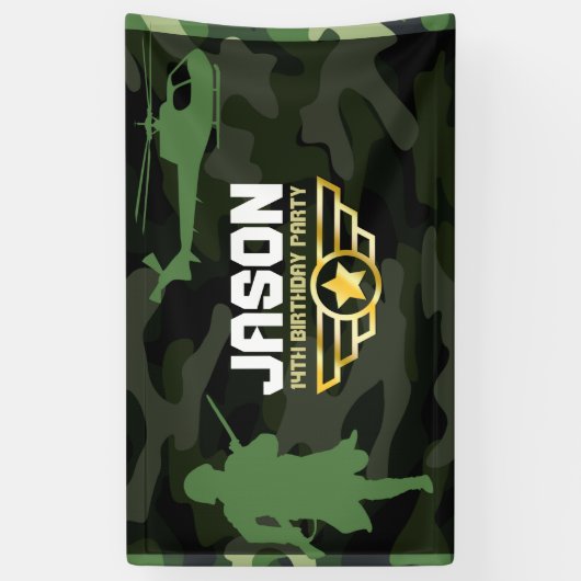 軍隊スタイルパーティー背景 横断幕 (縦)