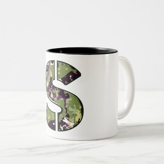 軍隊スタイルSの文字 ツートーンマグカップ (正面右)